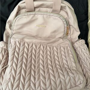 Mommore woman’s diaper Quilted Backpack - Soft Beige